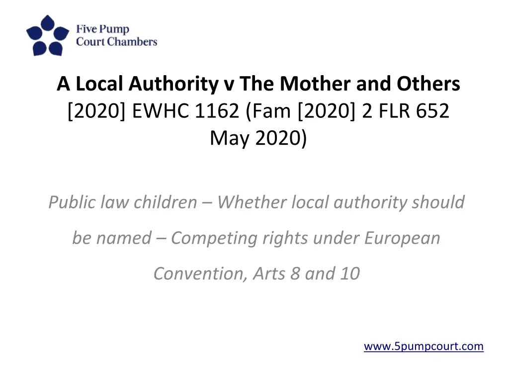 a local authority v the mother and others 2020