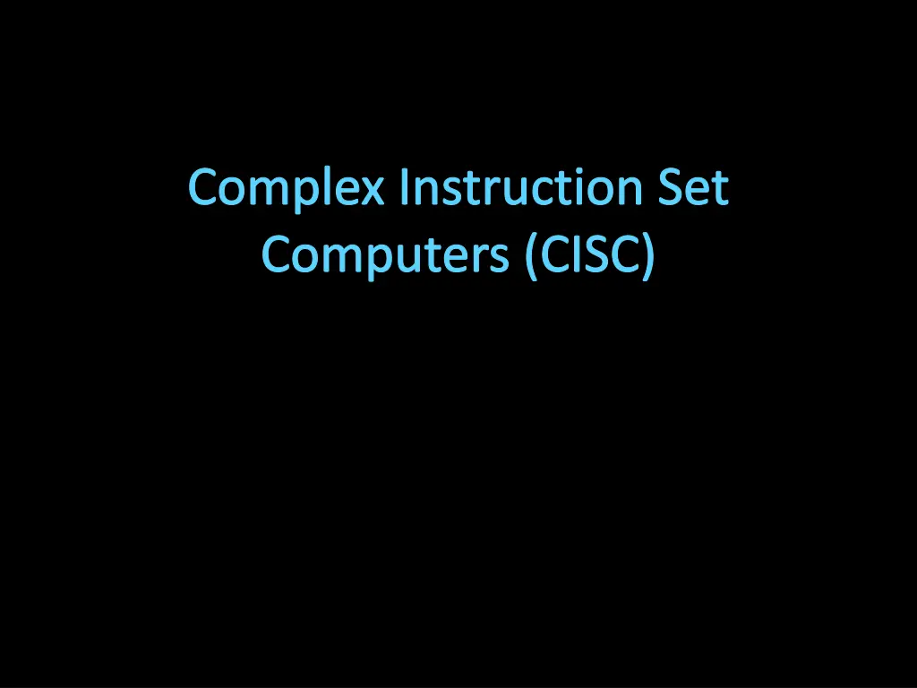 complex instruction set computers cisc