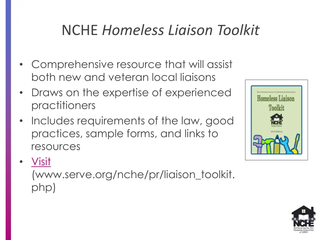 nche homeless liaison toolkit