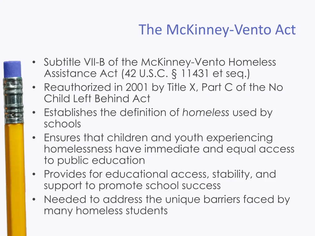 the mckinney vento act