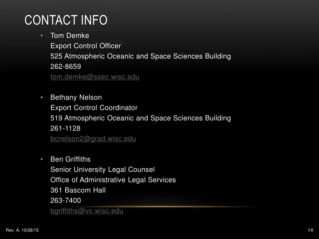 contact info