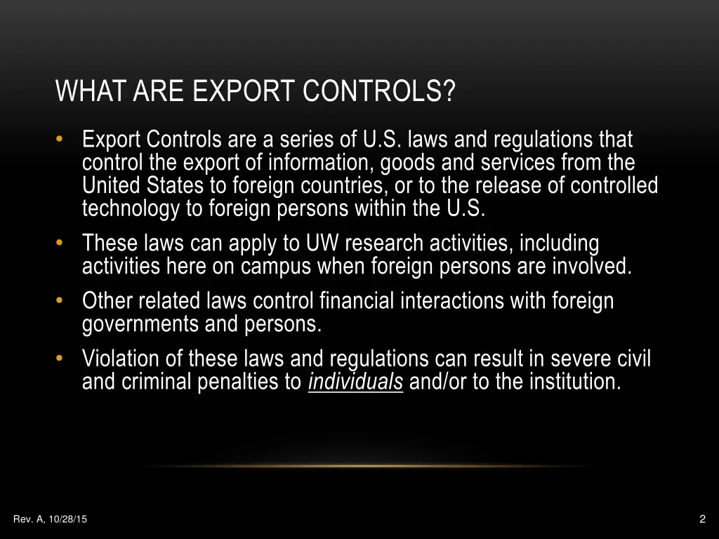 what are export controls