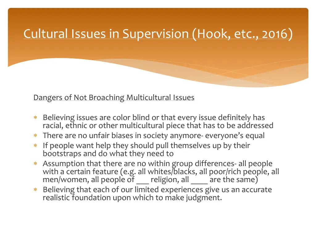 cultural issues in supervision hook etc 2016 1