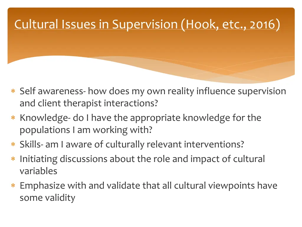 cultural issues in supervision hook etc 2016