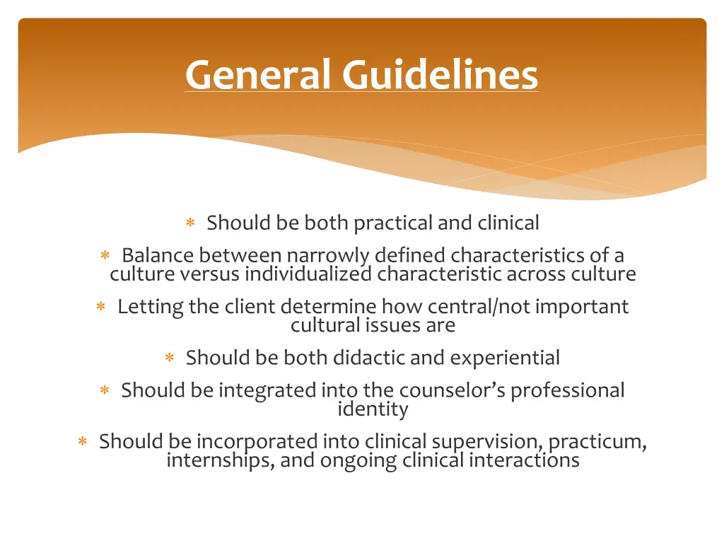 general guidelines