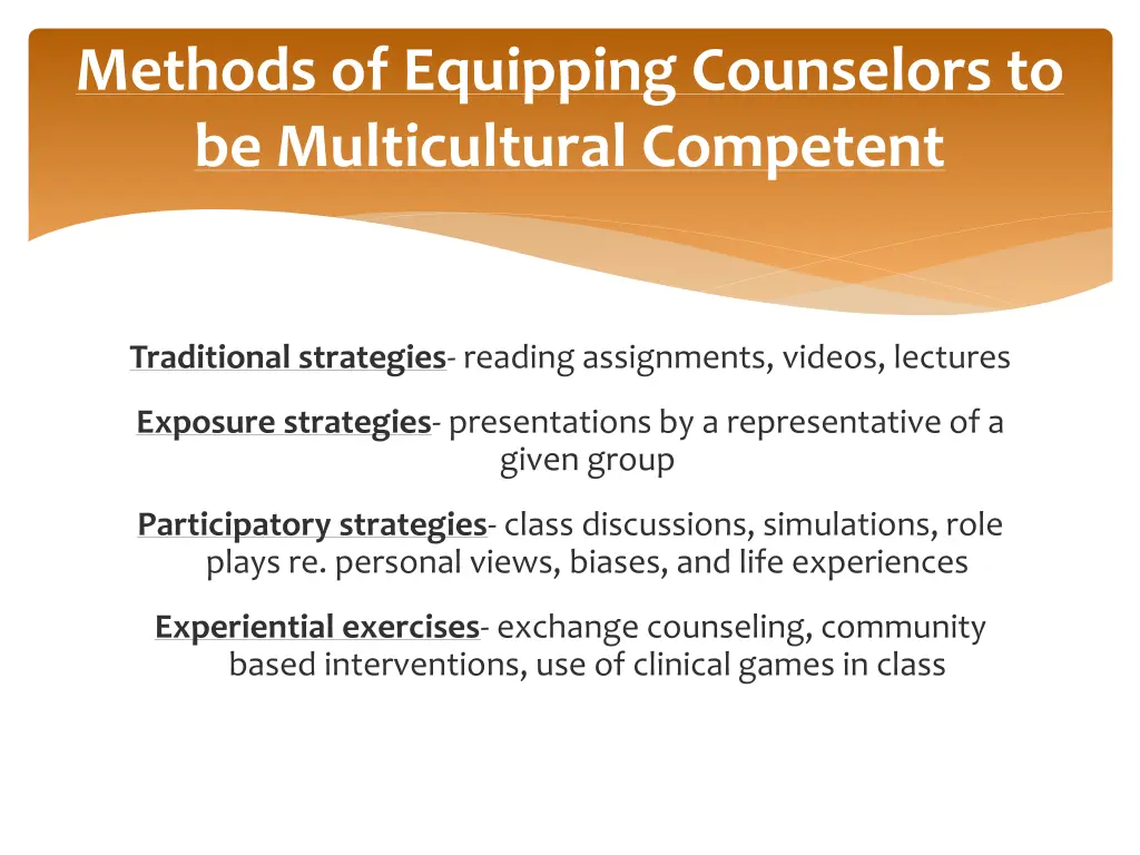 methods of equipping counselors 1