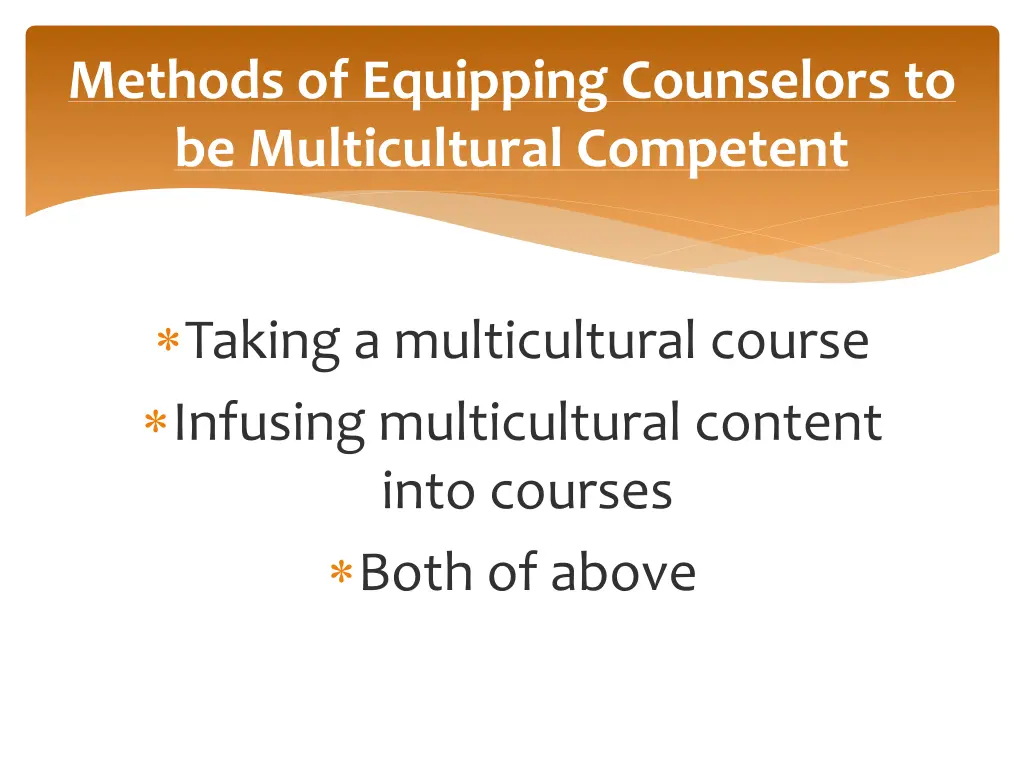 methods of equipping counselors