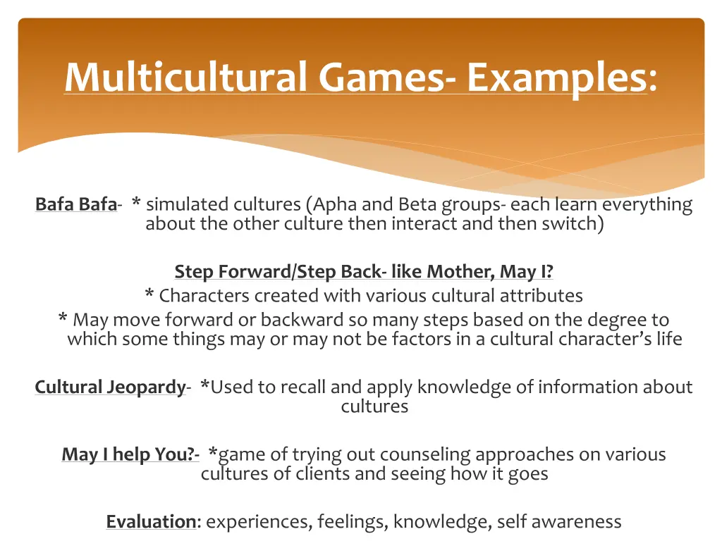 multicultural games examples