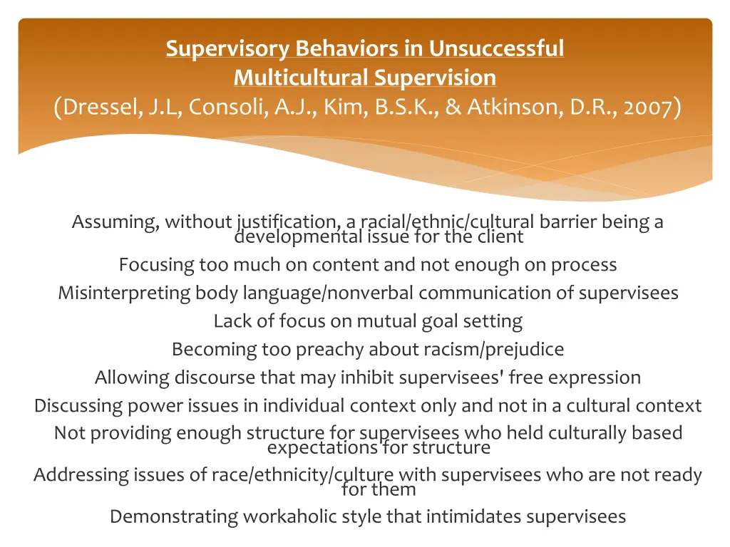 supervisory behaviors in unsuccessful 4