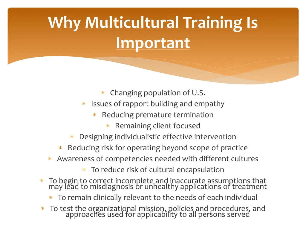 why multicultural training is important