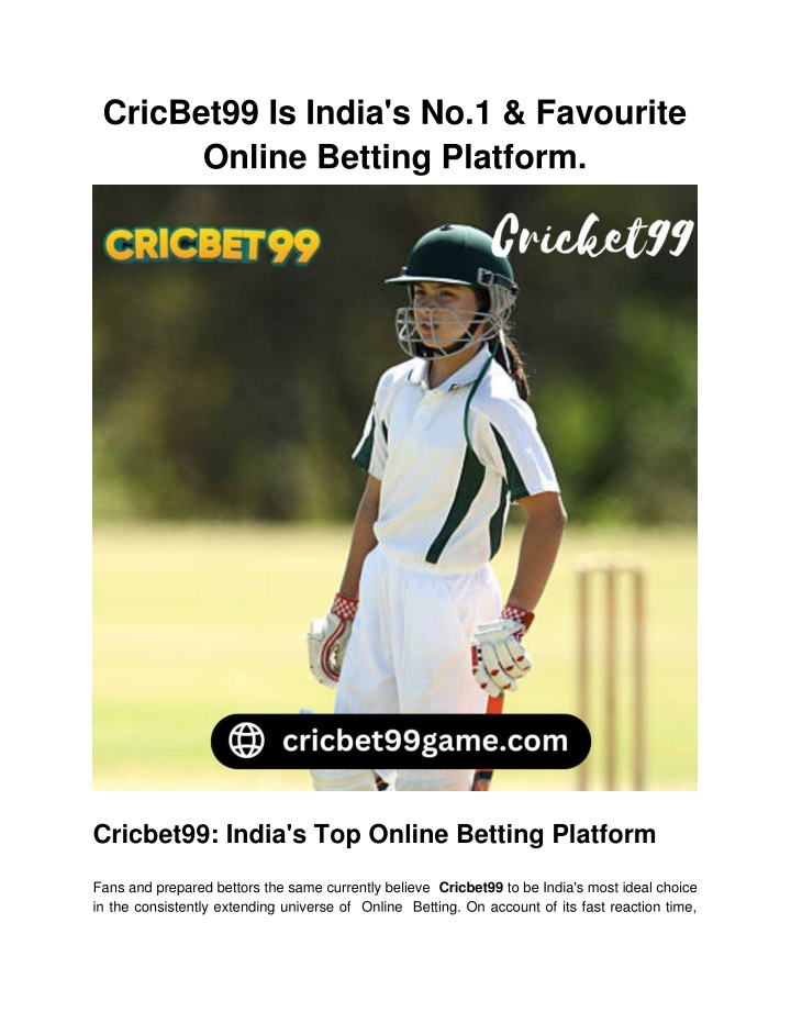 cricbet99 is india s no 1 favourite online