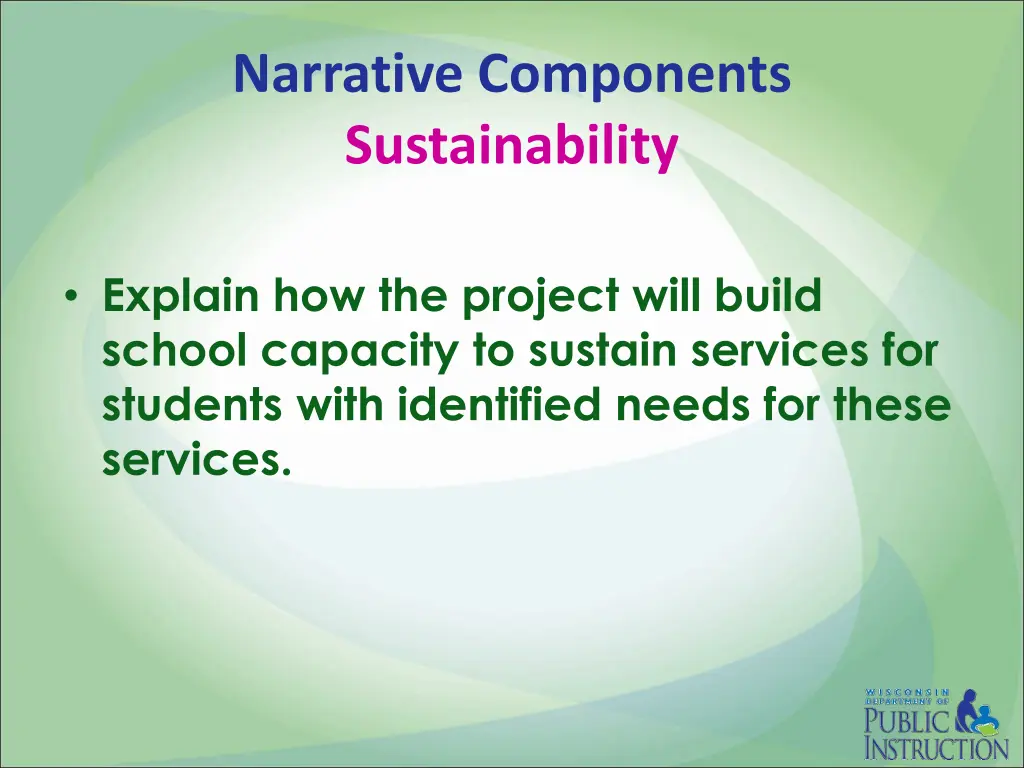 narrative components sustainability