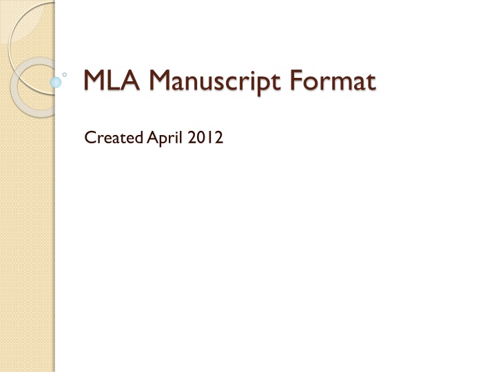 mla manuscript format