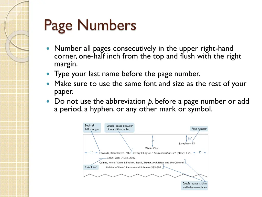 page numbers