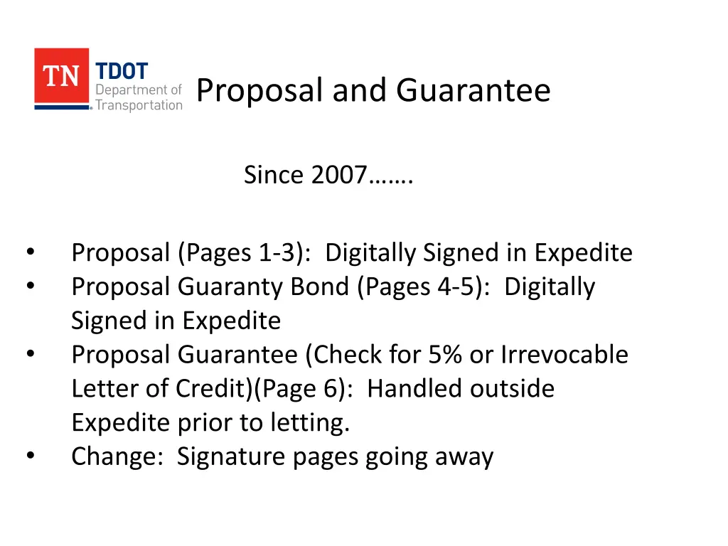 proposal and guarantee