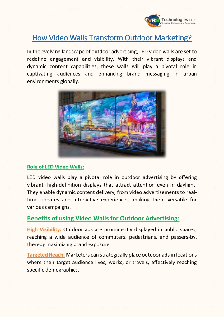 how how video walls transform outdoor marketing