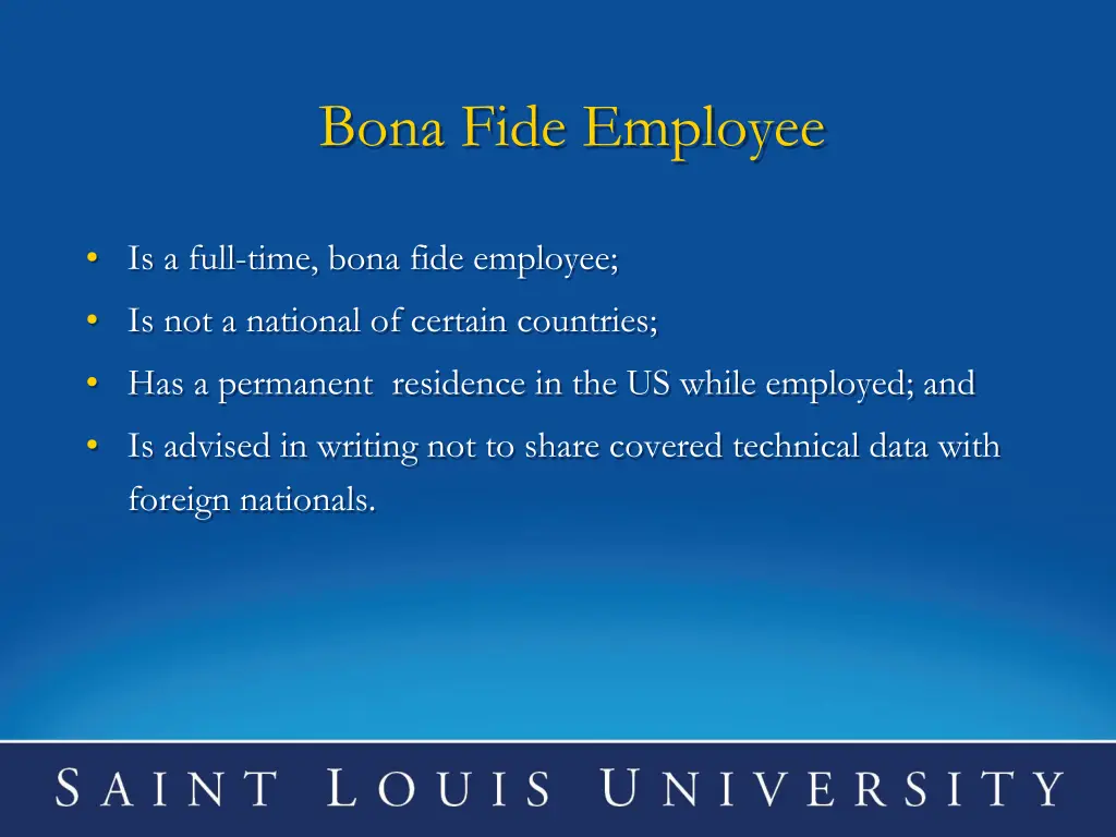 bona fide employee