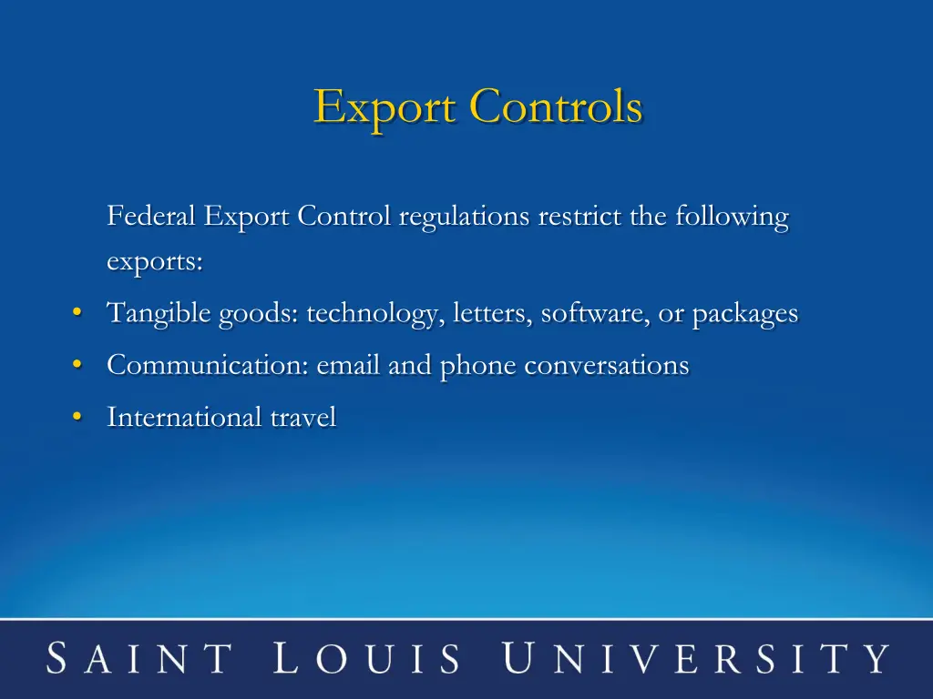 export controls 1