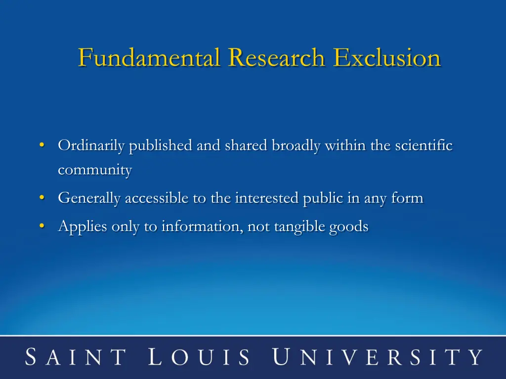 fundamental research exclusion