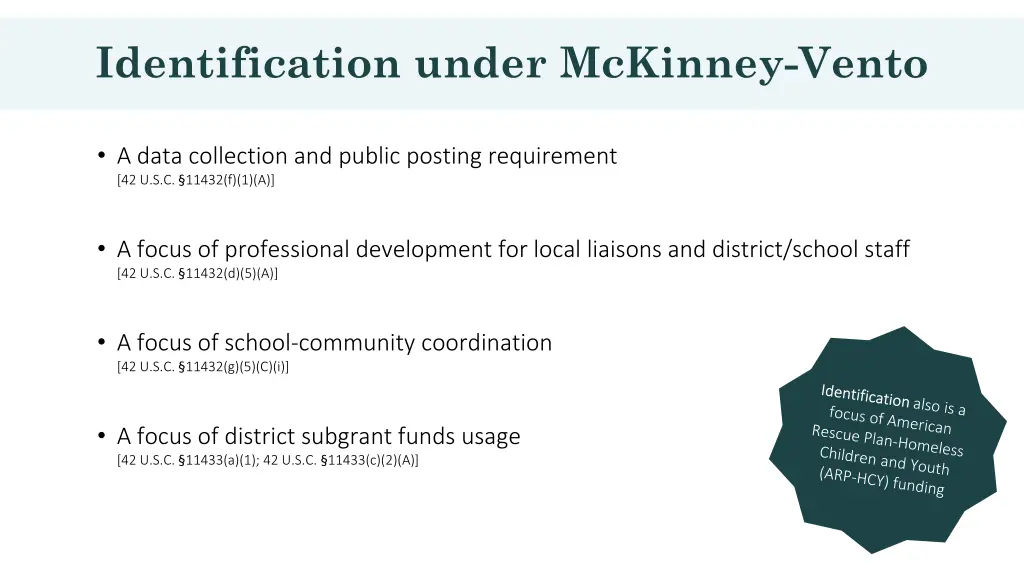 identification under mckinney vento 1