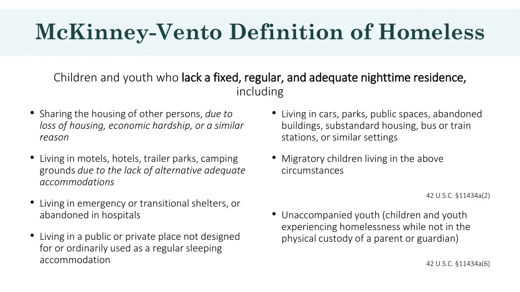 mckinney vento definition of homeless