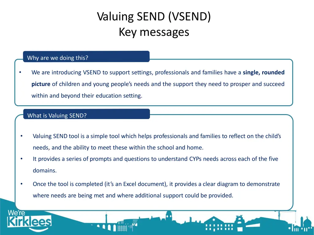 valuing send vsend key messages