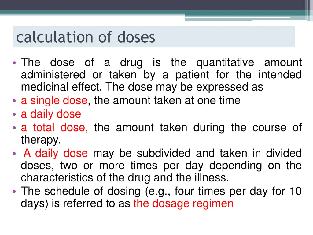 calculation of doses