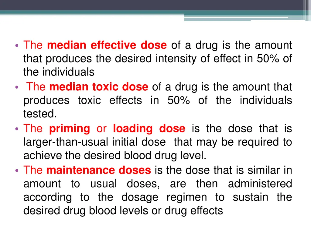 the median effective dose of a drug is the amount