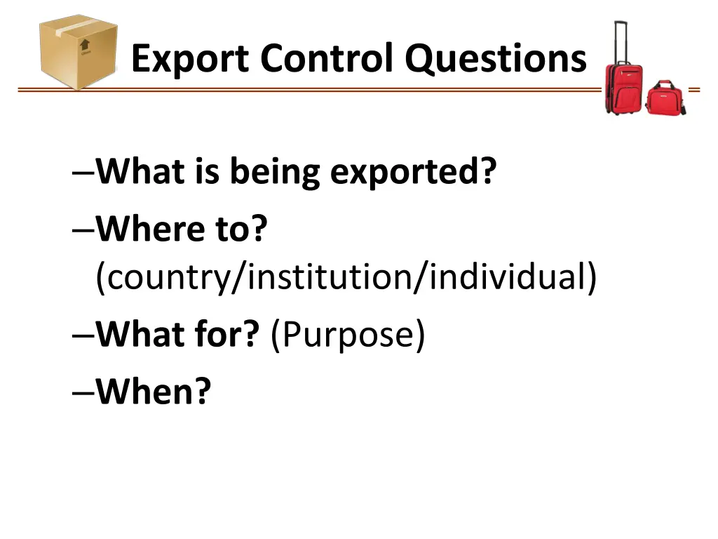 export control questions