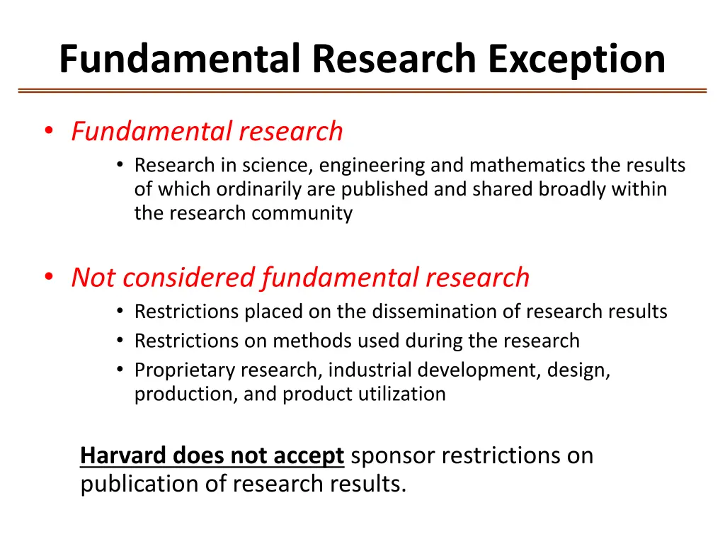 fundamental research exception