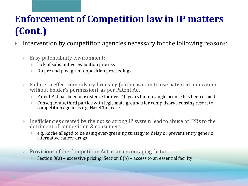 enforcement of competition law in ip matters cont