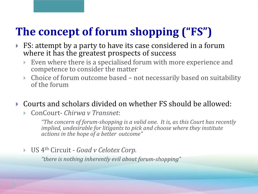 the concept of forum shopping fs fs attempt