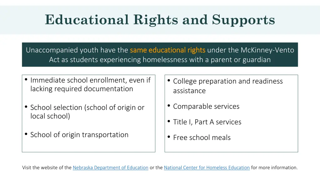 educational rights and supports