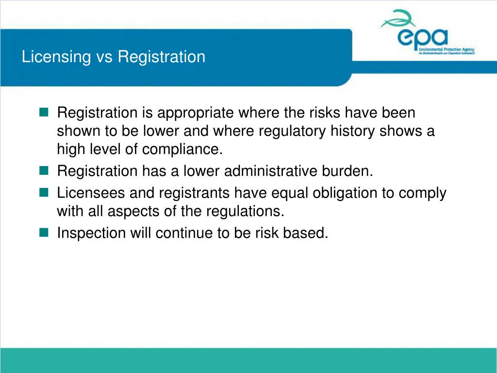 licensing vs registration