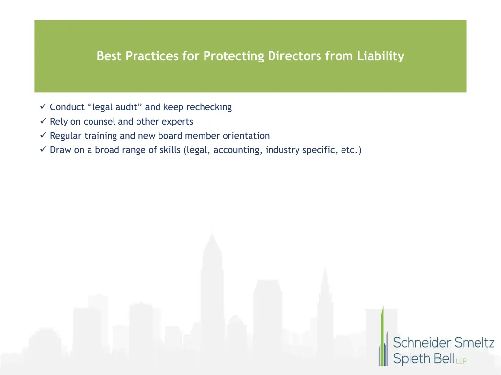 best practices for protecting directors from