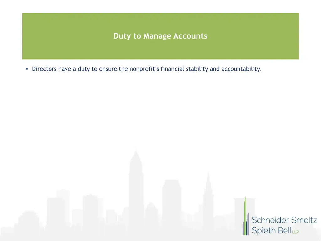 duty to manage accounts