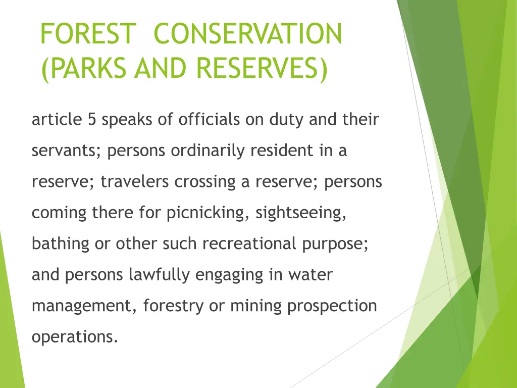 forest conservation parks and reserves 2