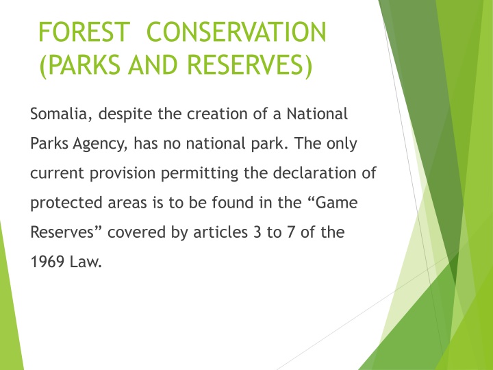 forest conservation parks and reserves