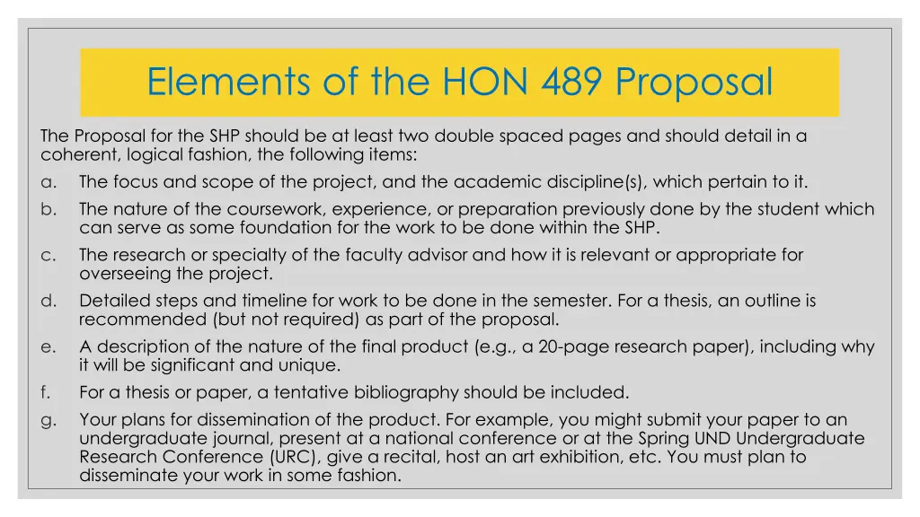 elements of the hon 489 proposal