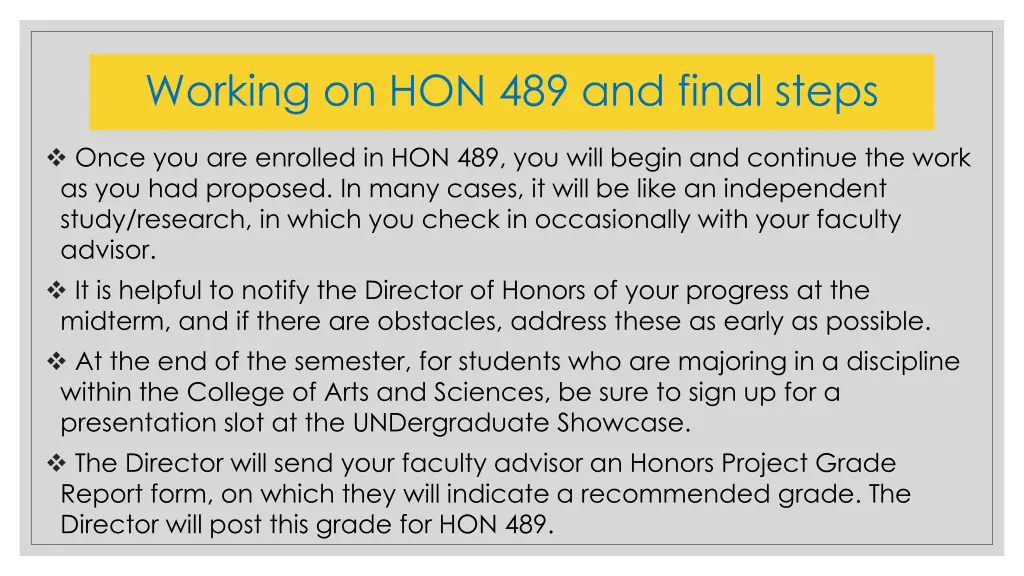 working on hon 489 and final steps