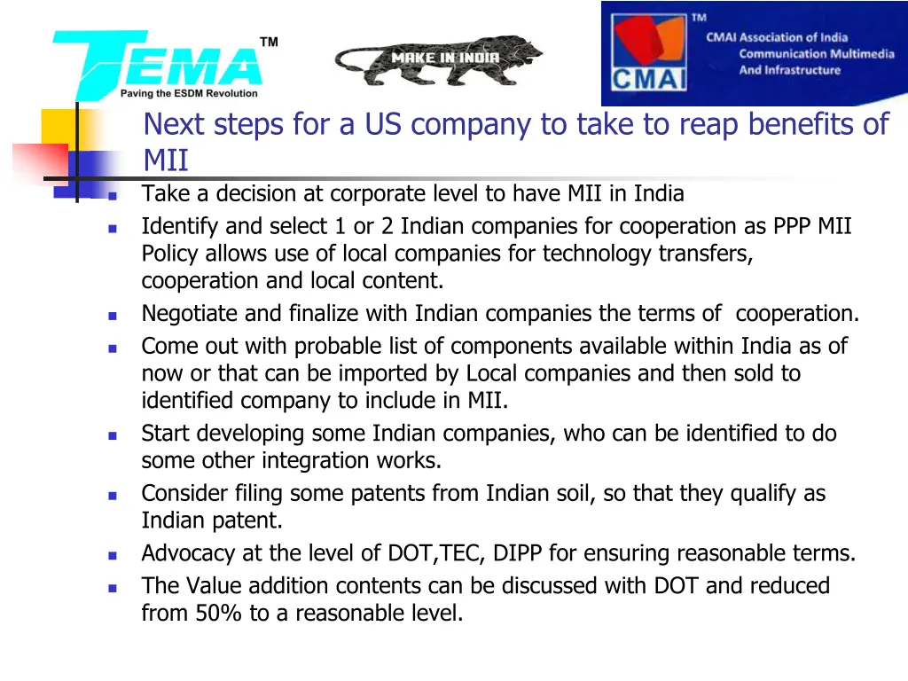 next steps for a us company to take to reap