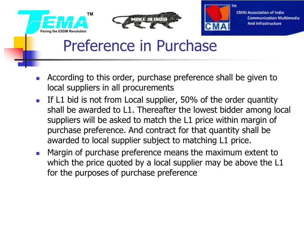 preference in purchase