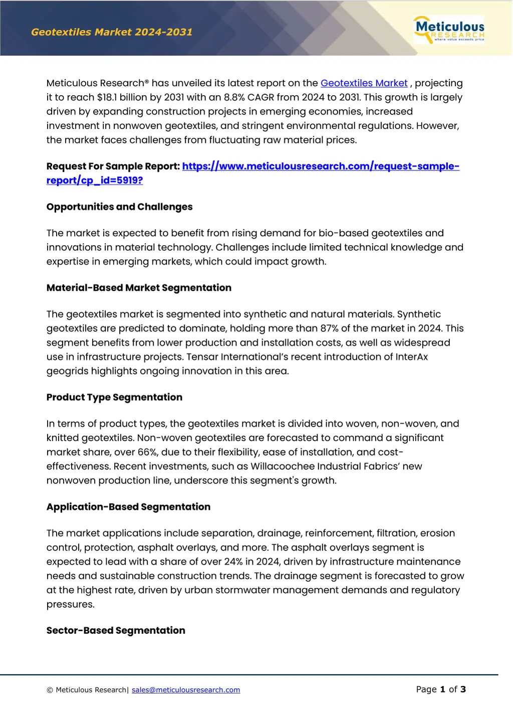 geotextiles market 20 2 4 20 31