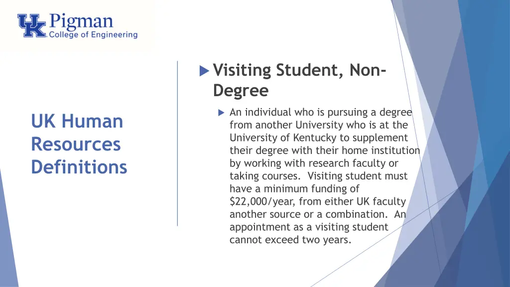 visiting student non degree