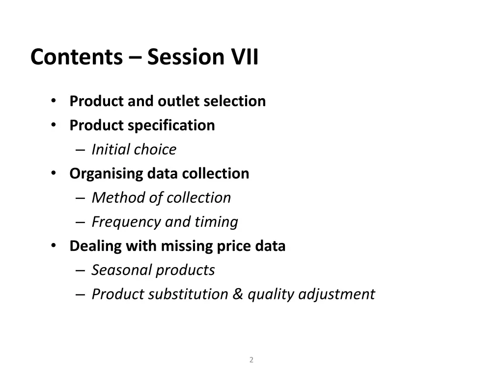 contents session vii