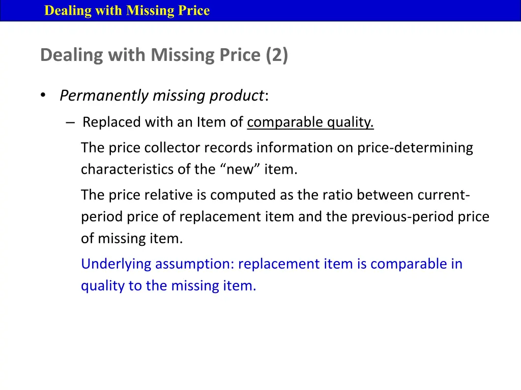 dealing with missing price 3