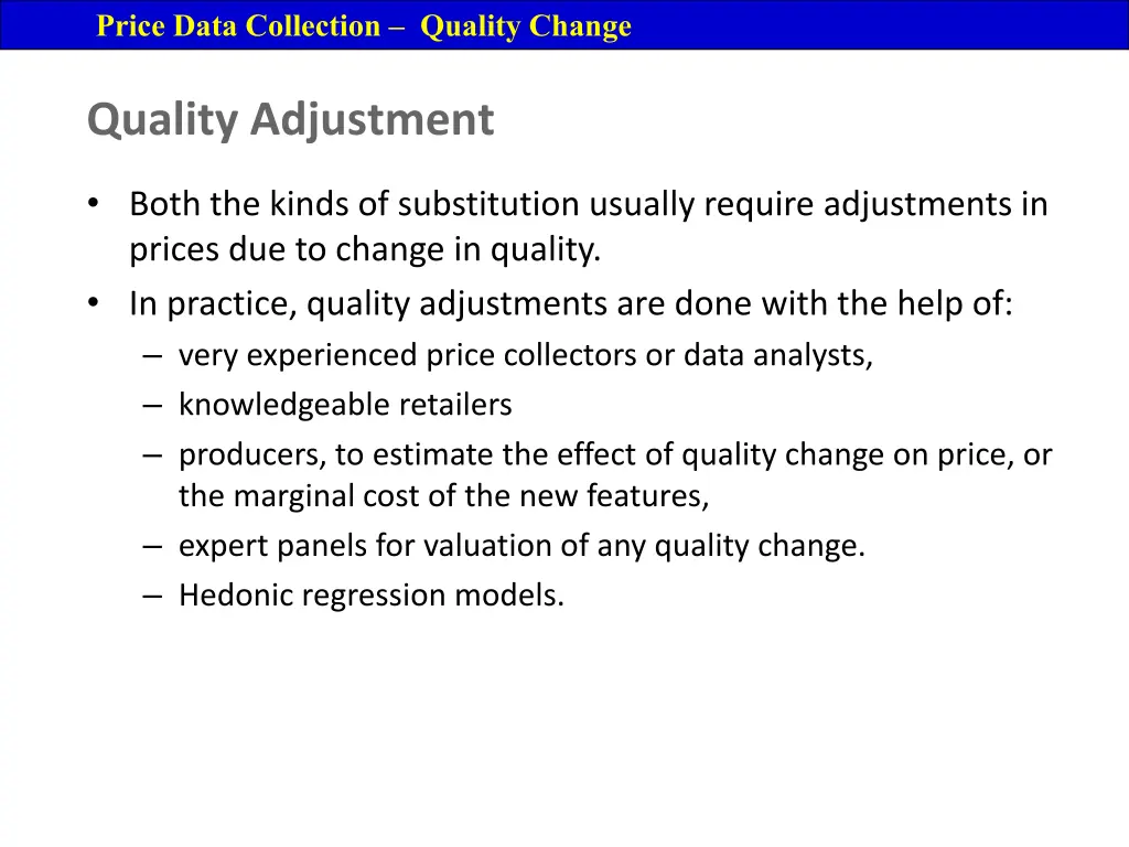 price data collection quality change 1