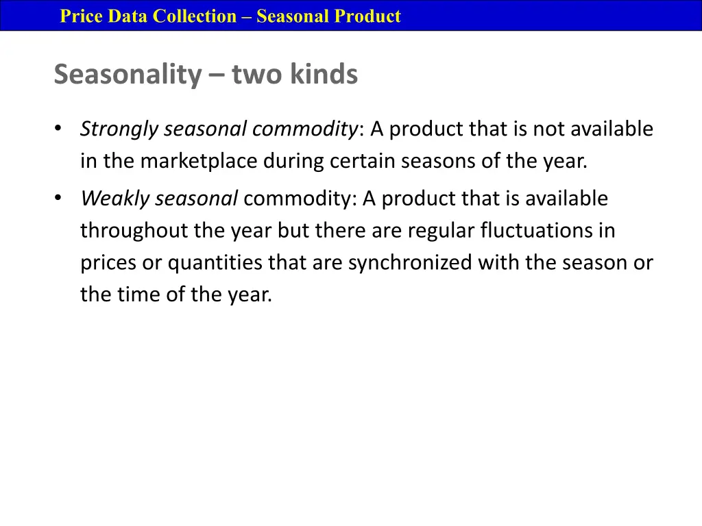 price data collection seasonal product 1