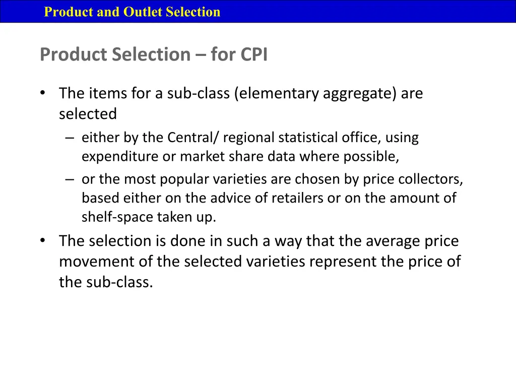 product and outlet selection 2