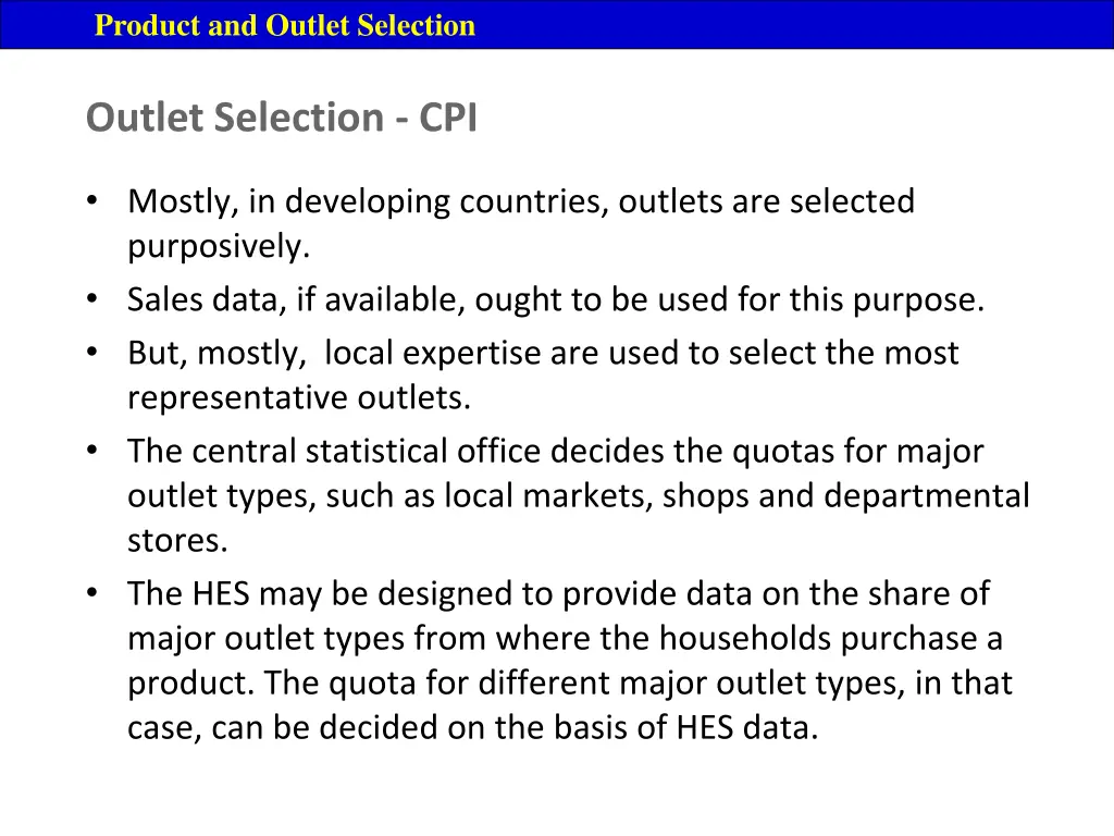 product and outlet selection 3